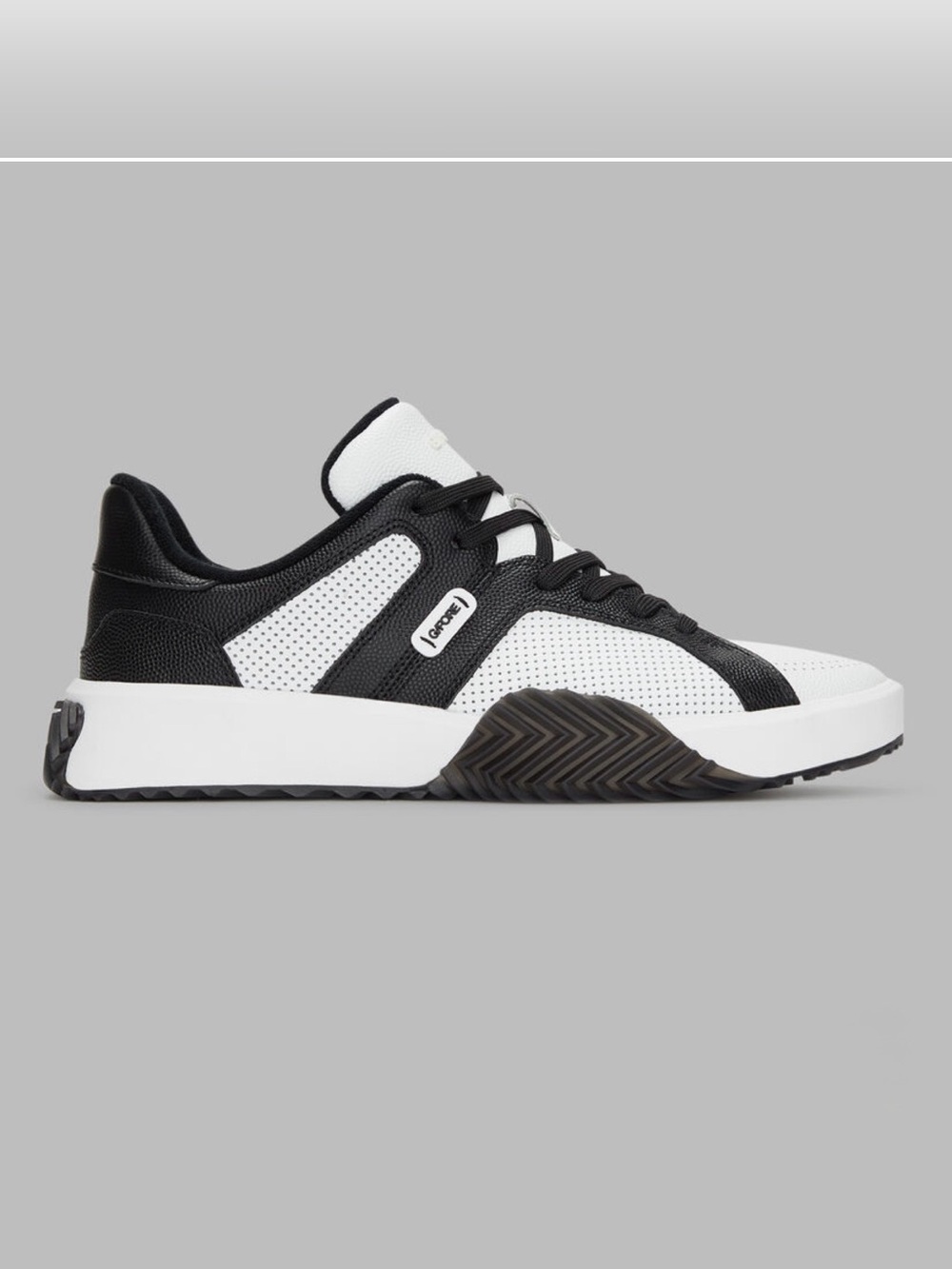 New G/FORE G.112 Leather Mid-Top Street Shoe: Onyx/Snow (Size 9)